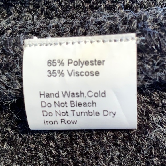 Grey w/ White/Black Trim Open Sweater Cardigan, S - Picture 6 of 6